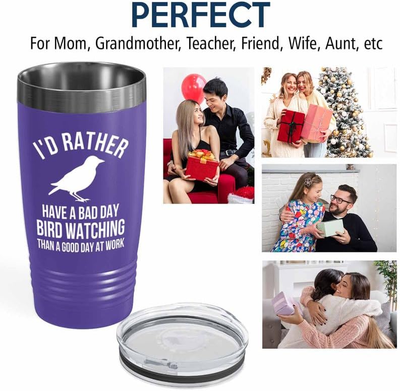 Birding Purple Edition Viking Tumbler 20oz - Bad day bird watching - B