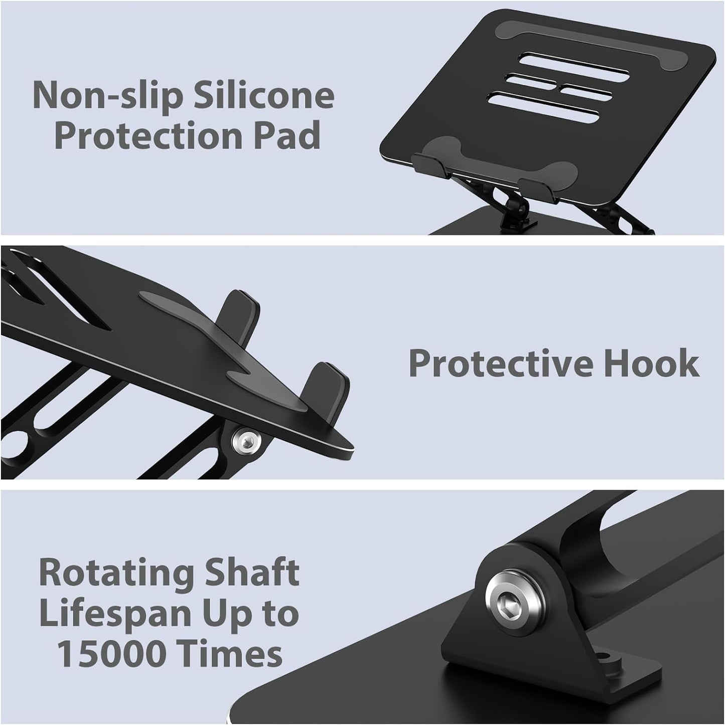 Adjustable Laptop Stand for Desk, Metal Foldable Laptop Riser Holder, 