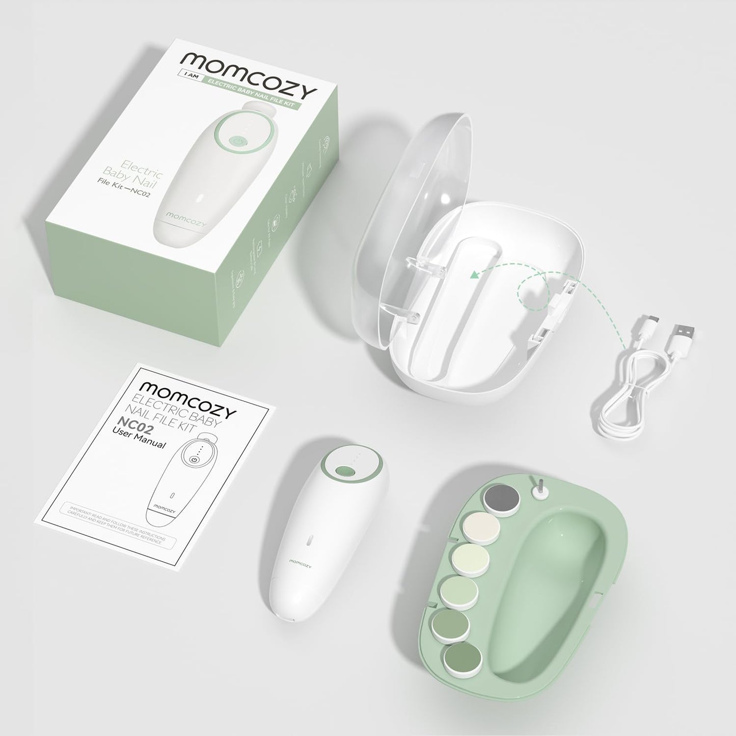 Momcozy Baby Nail File Electric, Gentle Baby Nail Trimmer Electric, Ba