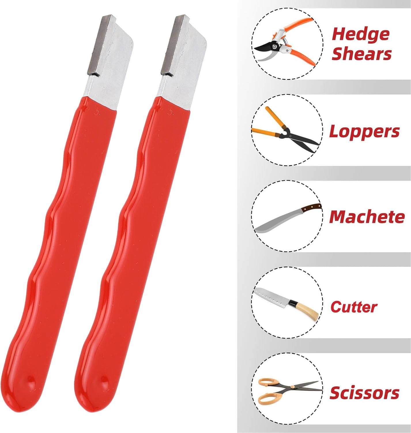 4Pcs Portable Mini Garden Tool Sharpener, Ideal for Gardening Pruner, Hedge Shears & Scissors (Red Glossy)