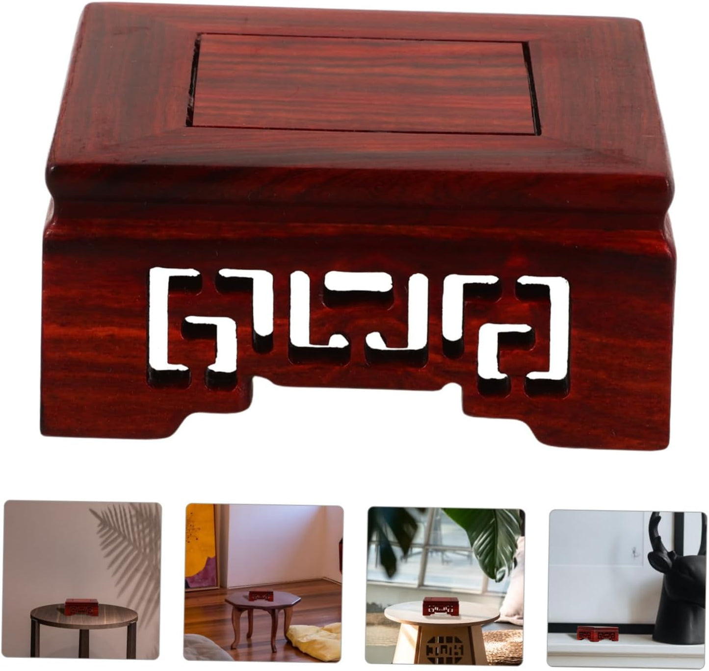 PRETYZOOM Wooden Display Base Stand for Figurines 12-Inch Wood Risers Solid Hardwood Craft Stand for Vases and Statues for Home Decor and Plant Display