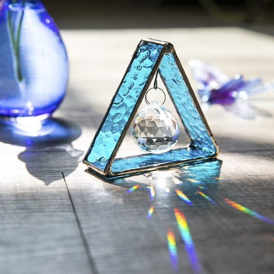 H&D HYALINE & DORA Stained Glass Window Sun Catcher Hangings Pyramid C