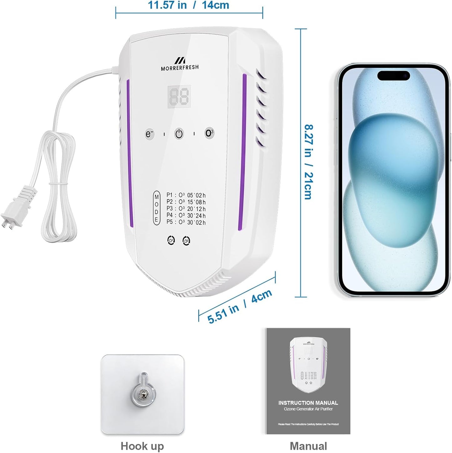 Cat Litter Deodorizer & Pet Odor Eliminator for Home, Ozone Air Purifi