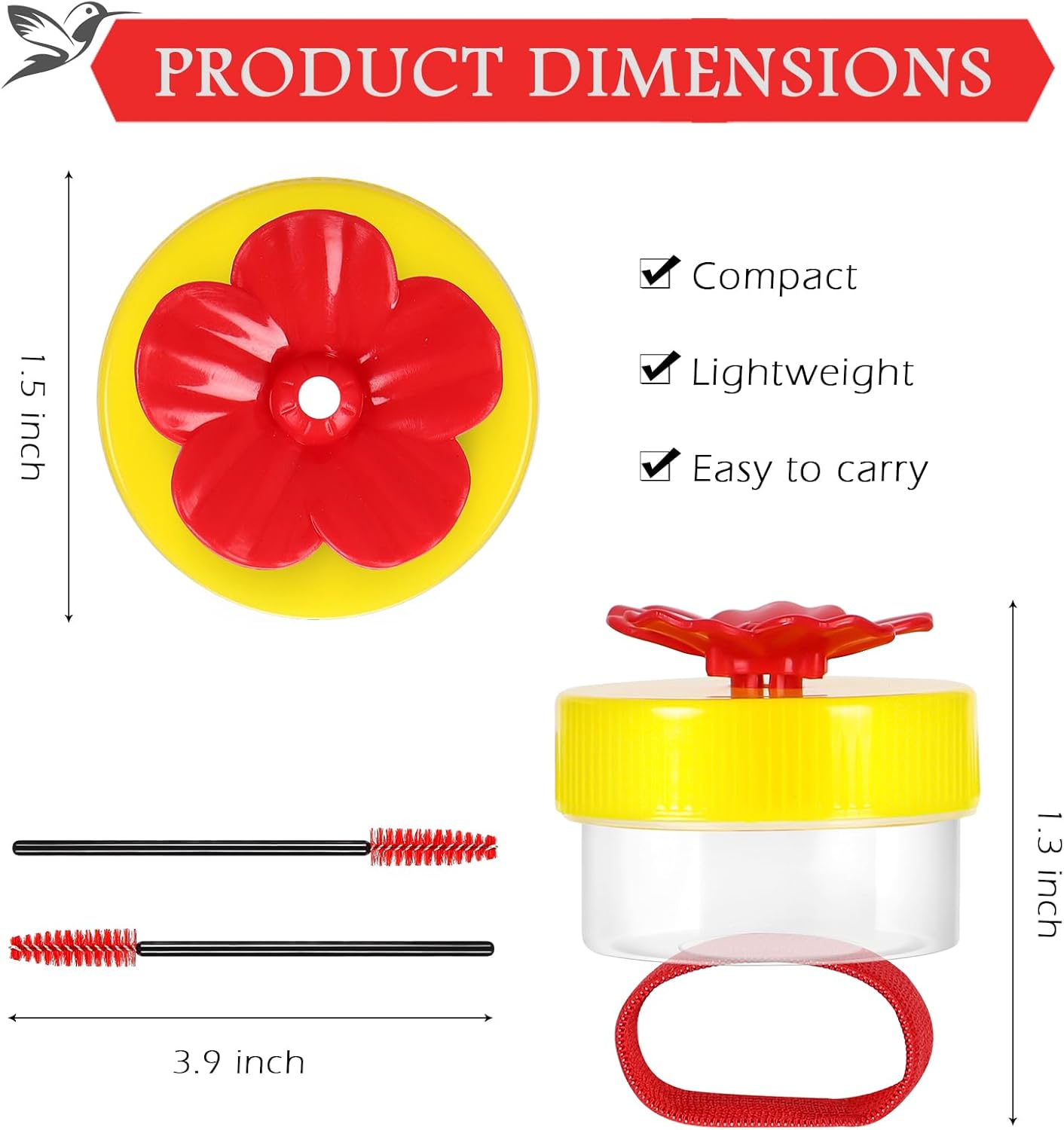 Hummingbird Ring Feeders, 4 Pcs Hand Held Hummingbird Feeders with Cleaning Brush,Hand Feed Bird Feeder for Window Outdoors