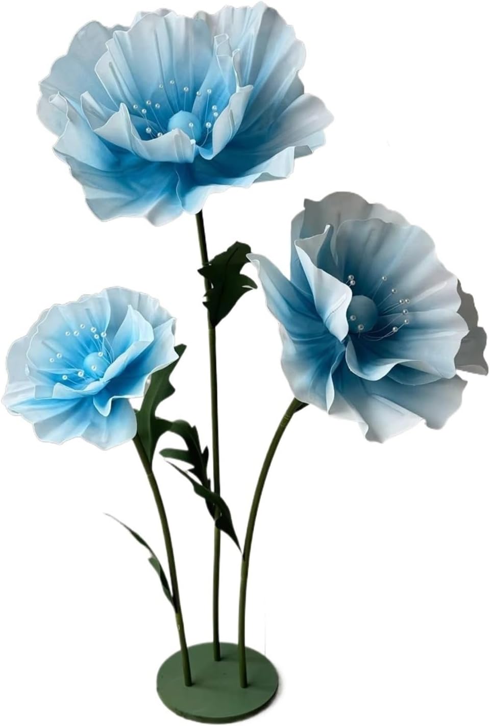 170cm Form Flowers Backdrop Decoration with Stand Giant Decoration Artificial Flowers Realistic Garden Decoration Outdoor(3PCS Flower Set M)