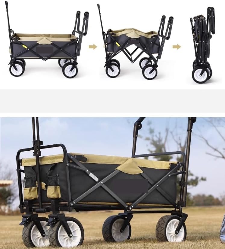 Collapsible Wagon Cart with Wheels Foldable Folding Wagons Carts Silen
