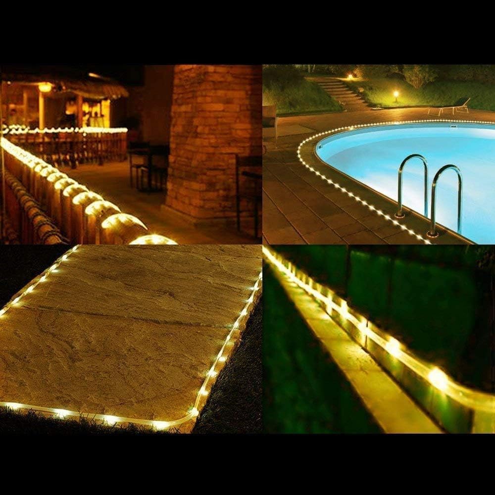 Solar Rope Lights, 1000 LEDs 334ft Waterproof Outdoor String Lights with 8 Modes, Fence, Path, Tree, Wedding & Party Decoration (Warm White)