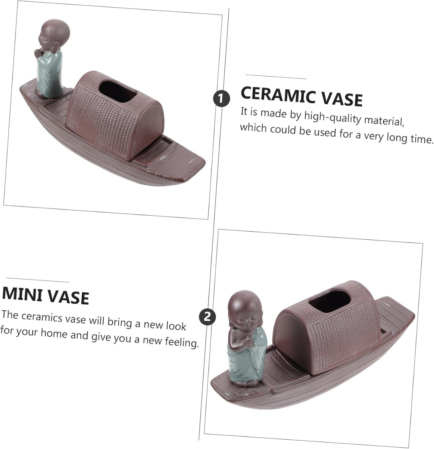 Ceramic Desktop Vase Decorative Flower Container Boat Design for Home 