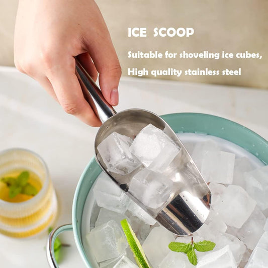 Metal Ice Scoop 6 Oz，Kitchen Ice Scooper for Ice Maker, Small Food Sco