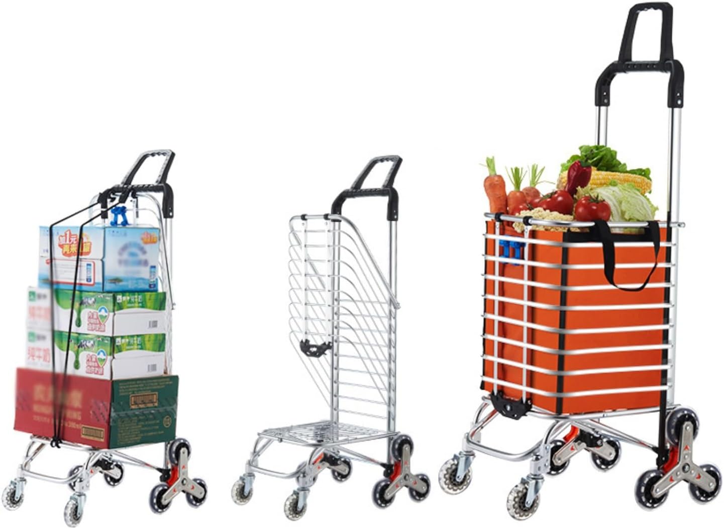 HBJWOV Foldable Shopping Cart Portable Grocery Cart Utility Lightweigh