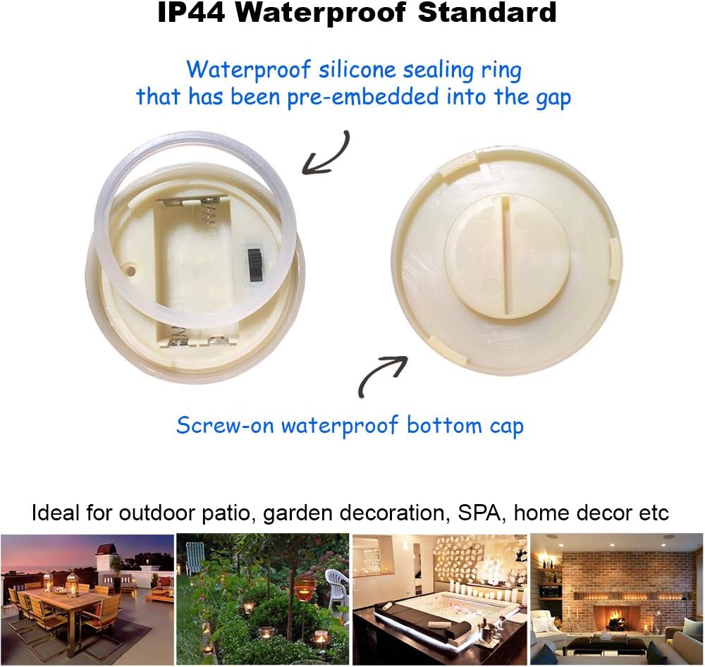CANDLE IDEA 2 PCS 3"x7" Outdoor Waterproof Flameless LED Pillar Candles with Remote Timer, Battery Operated Electric Flickering Plastic Fake Candle for Halloween Christmas Lantern Decorations (Ivory)