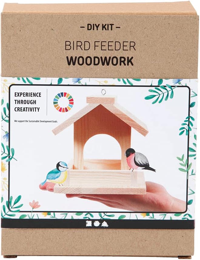 Bird Table, H: 12.5 cm, Depth 14.5 cm, Pine, 1pack, W: 11.5 cm