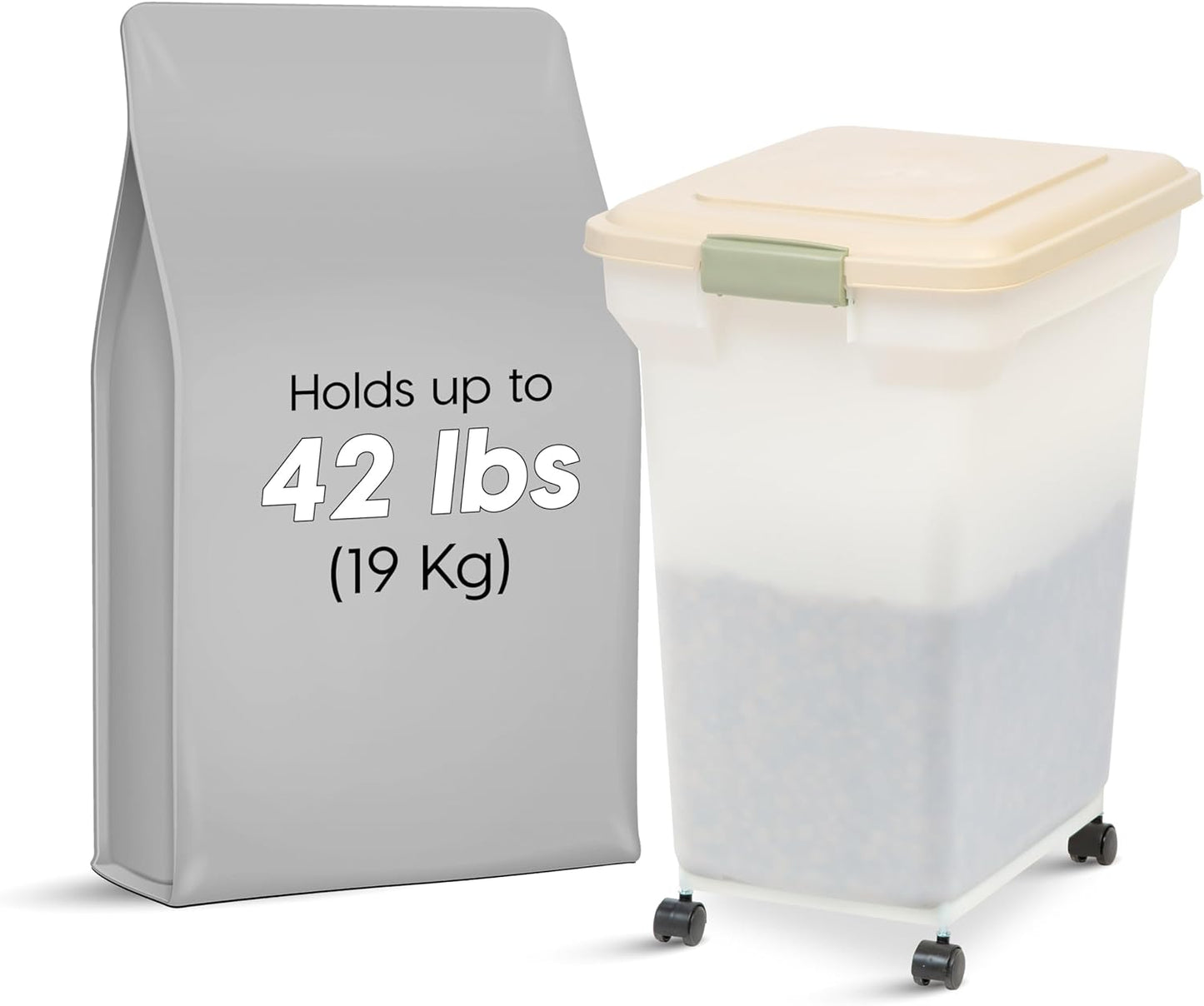 IRIS USA Airtight Dog Food Storage Container, WeatherPro, Up to 40 lbs