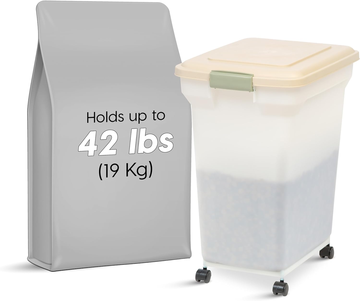 IRIS USA Airtight Dog Food Storage Container, WeatherPro, Up to 40 lbs