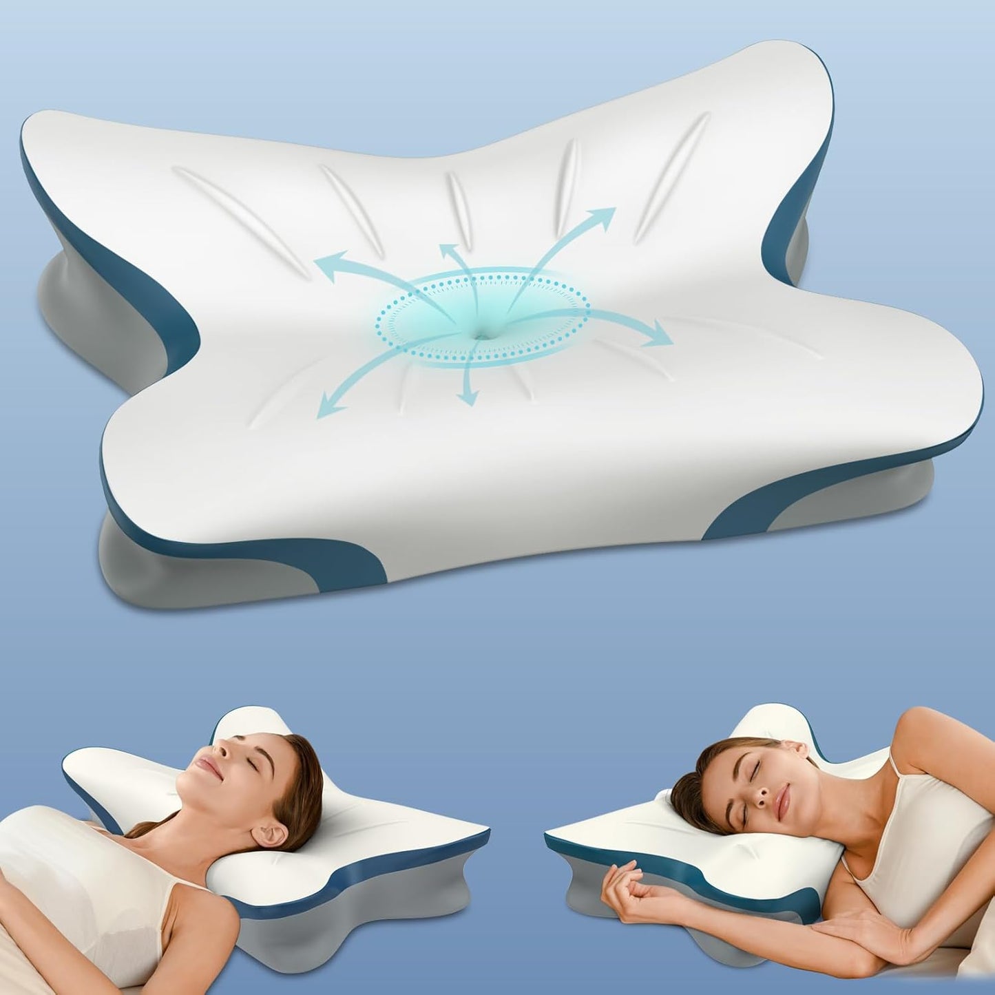 Cervical Pillow for Neck Pain Relief - Ergonomic Neck Pillow for Sleep
