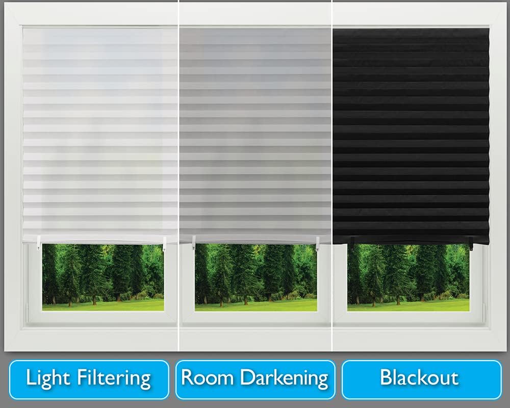 Redi Shade No Tools Original Light Filtering Pleated Paper Shade White, 36" W x 72" L, 6 Pack