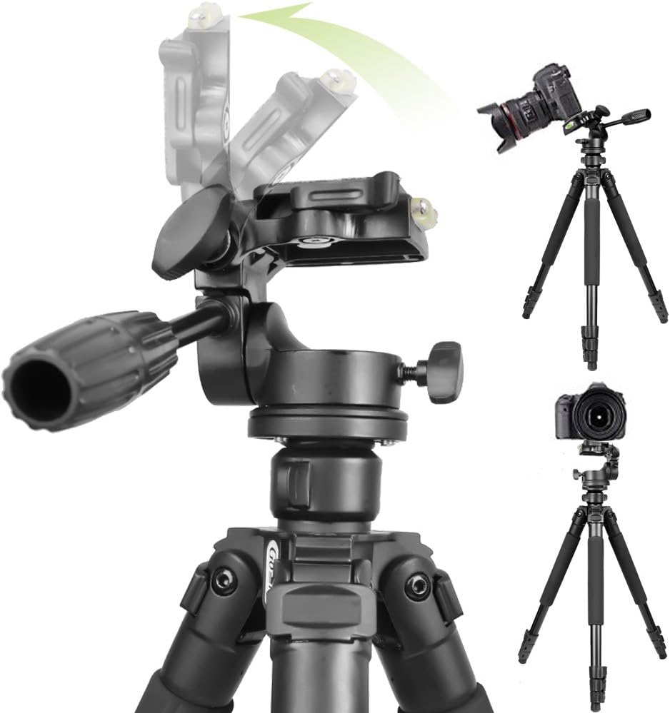 Gosky Tripod -Travel Portable Tripod for Spotting scopes, Binoculars, camcorders, or SLR Cameras (Pro (61-inch))