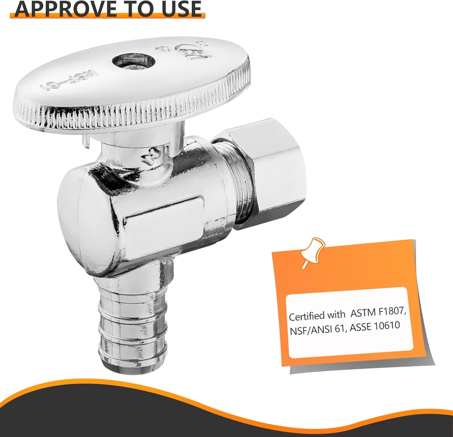 10-PCs HeSun Pex Angle Stop Valve, 1/2" Pex x 3/8" OD Compression Angl