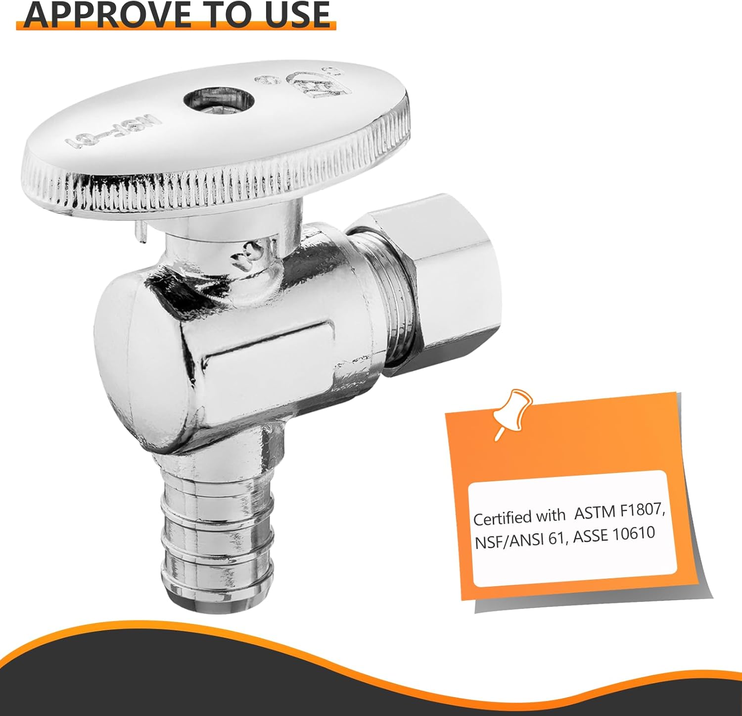 10-PCs HeSun Pex Angle Stop Valve, 1/2" Pex x 3/8" OD Compression Angl