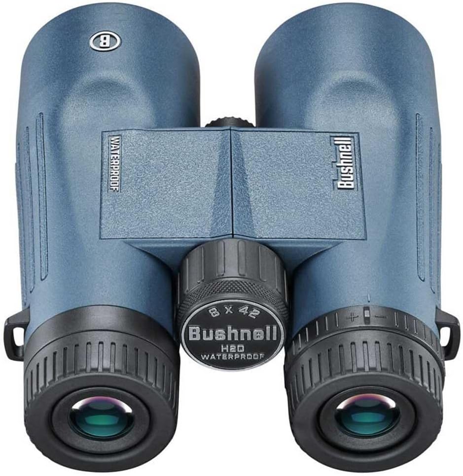 Bushnell H2O 8x42mm Binoculars, Waterproof and Fogproof Binoculars for Boating, Hiking, and Camping, Multi Blue