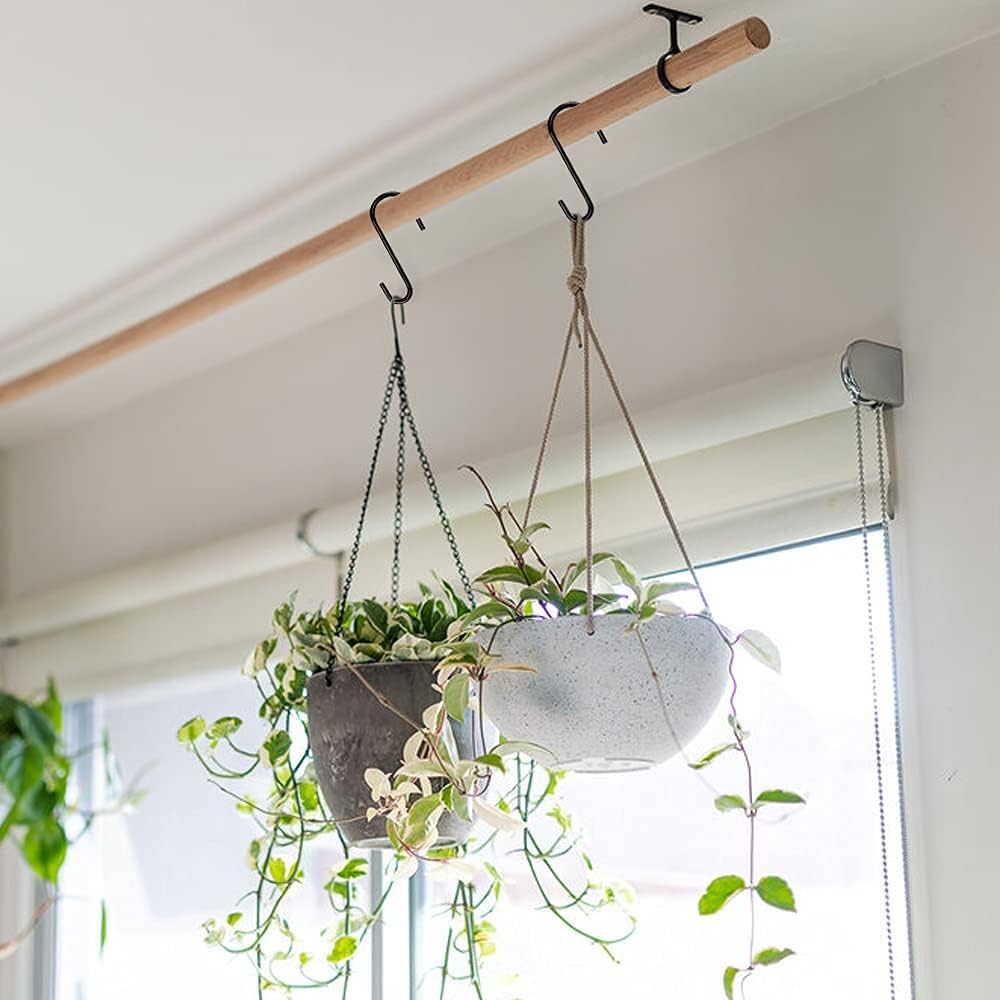 HiGift 8 Pack 6 Inches S Hooks for Hanging Plant Heavy Duty, Thick Wir
