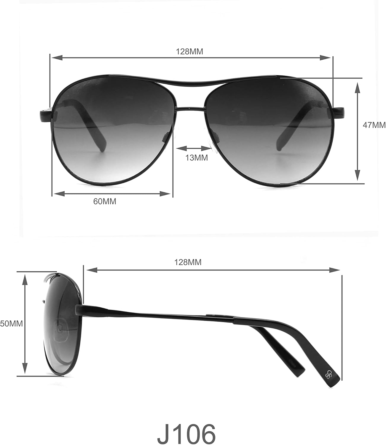 Jessica Simpson Women's J106 Iconic Metal Aviator Pilot Sunglasses wit