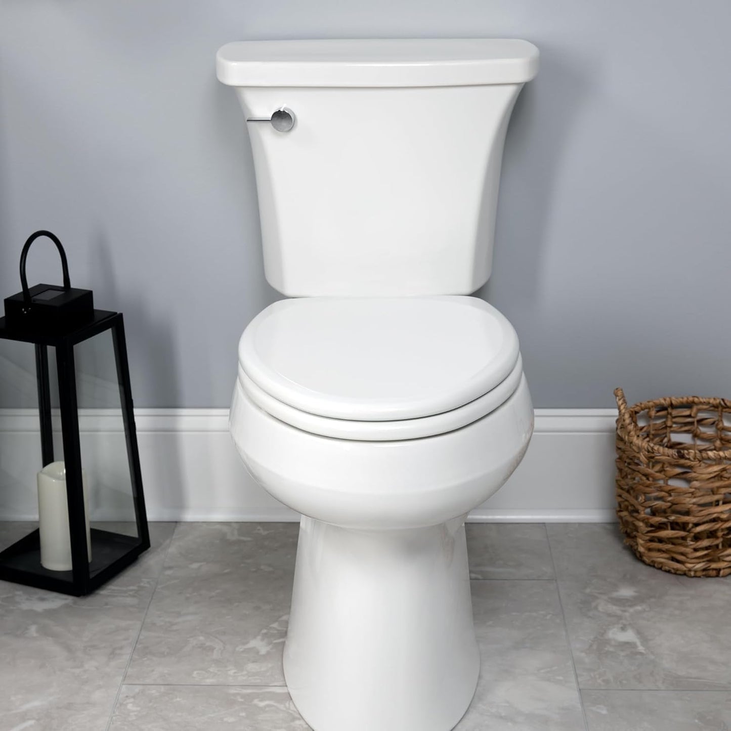 Mayfair Linden Slow Close Toilet Seat, Non Slip Heavy Duty Wood, Easy 
