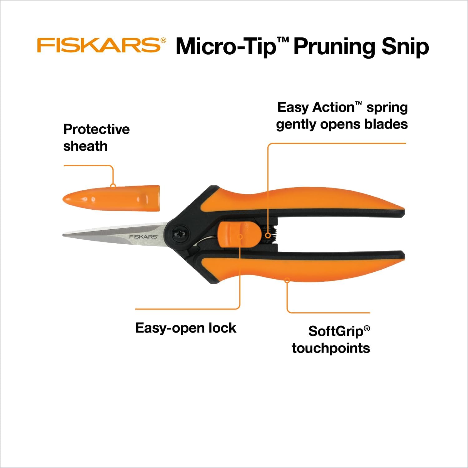 Fiskars 6" Pruning Scissors for Flower Stems, Herbs, Buds, and Small P