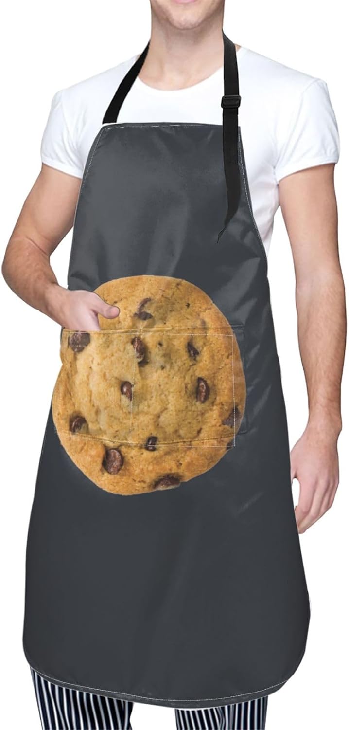 Chocolate Cookie print Waterproof apron with pocket adjustable cooking