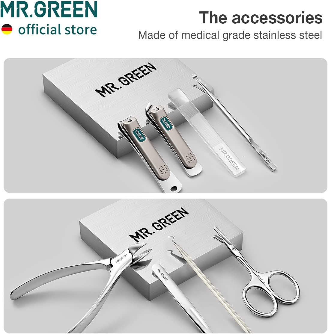 MR.GREEN Manicure Sets Pedicure Kits Stainless Steel Nail Clipper Pers