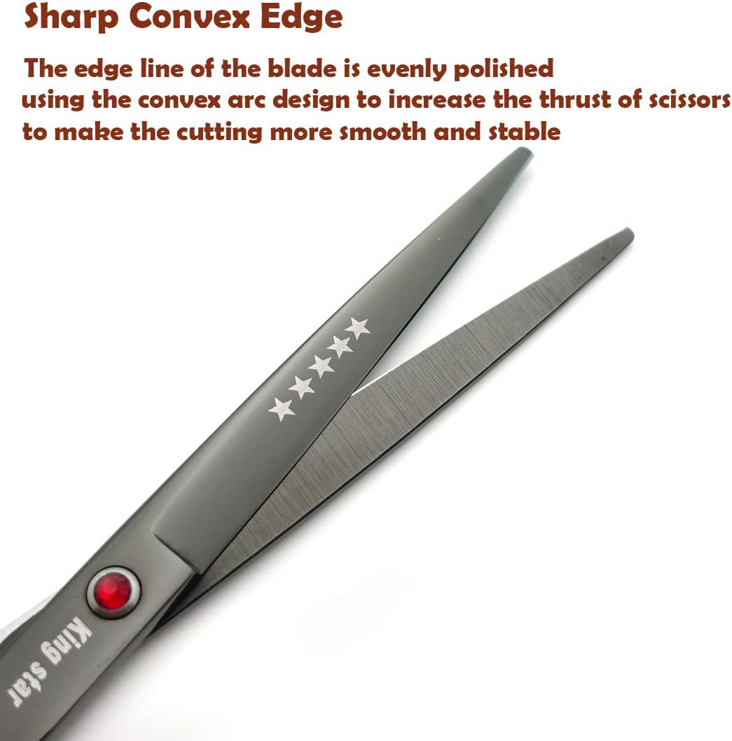 7.0in Titanium Professional dog Grooming Scissors set,Straight & Thinn
