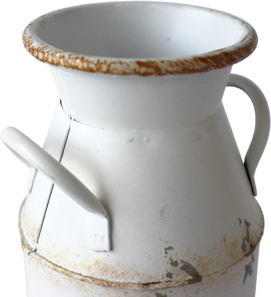 Galvanized Milk Can Antique Retro Vase Metal Planter Rustic Vintage Pr