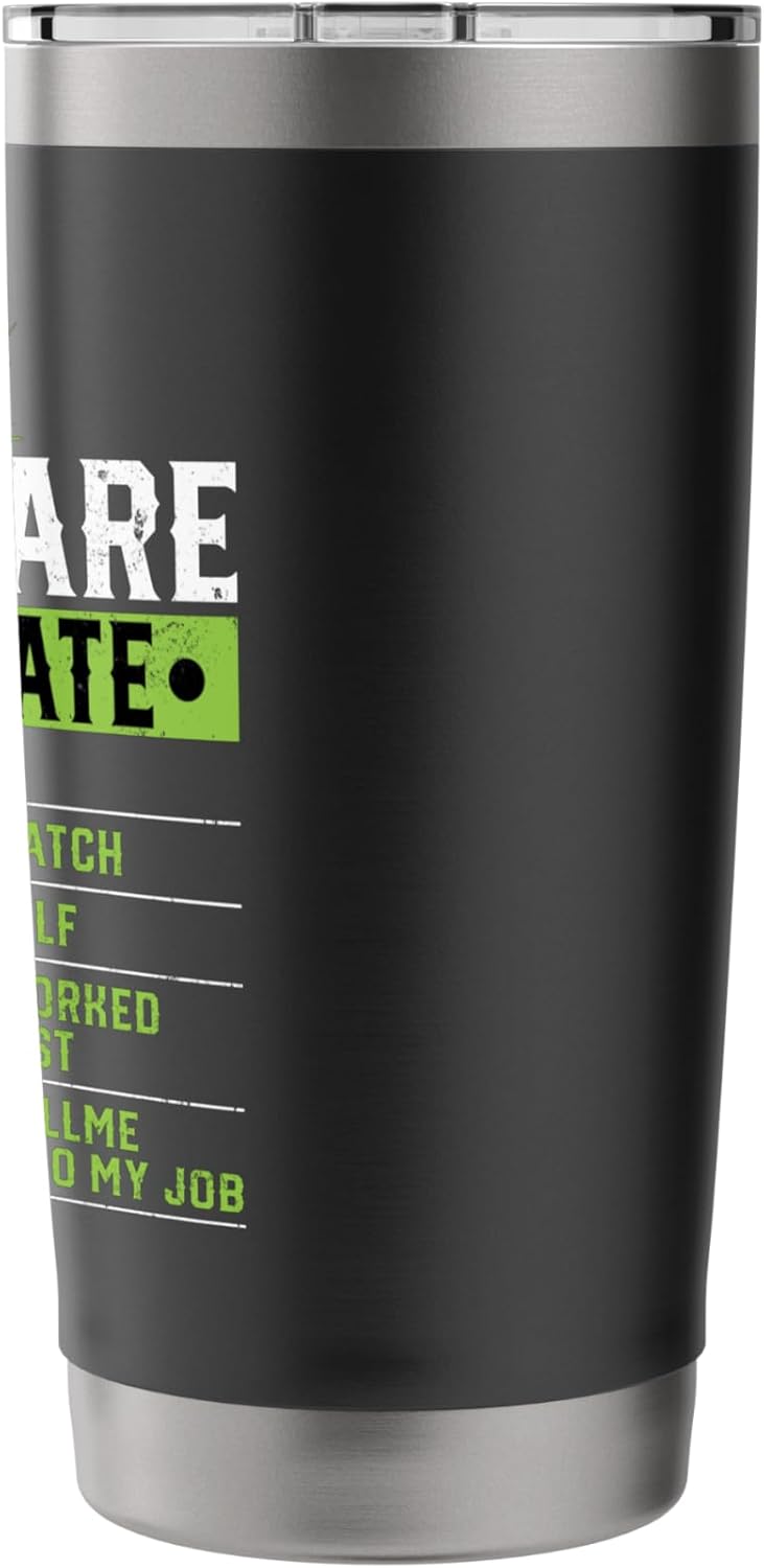 Lawn Care Hourly Rate - Funny Landscaper Gardener Lawn Mower Stainless Steel Insulated Tumbler