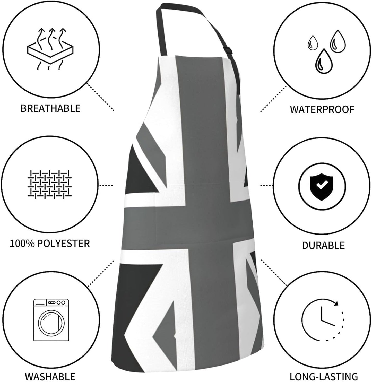National Flag of The United Kingdom Print Laundry apron 28x33 In Water