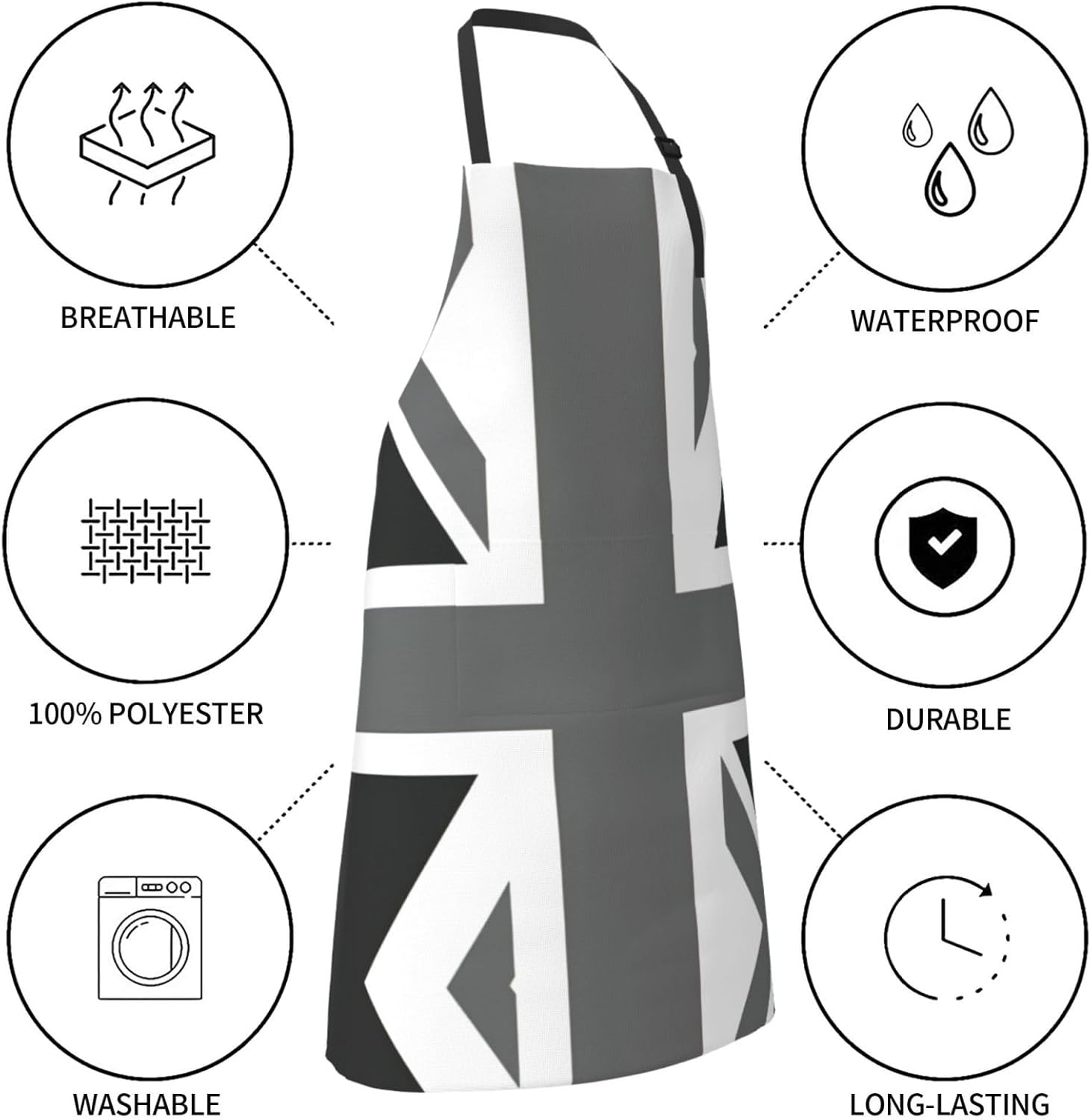 National Flag of The United Kingdom Print Laundry apron 28x33 In Water