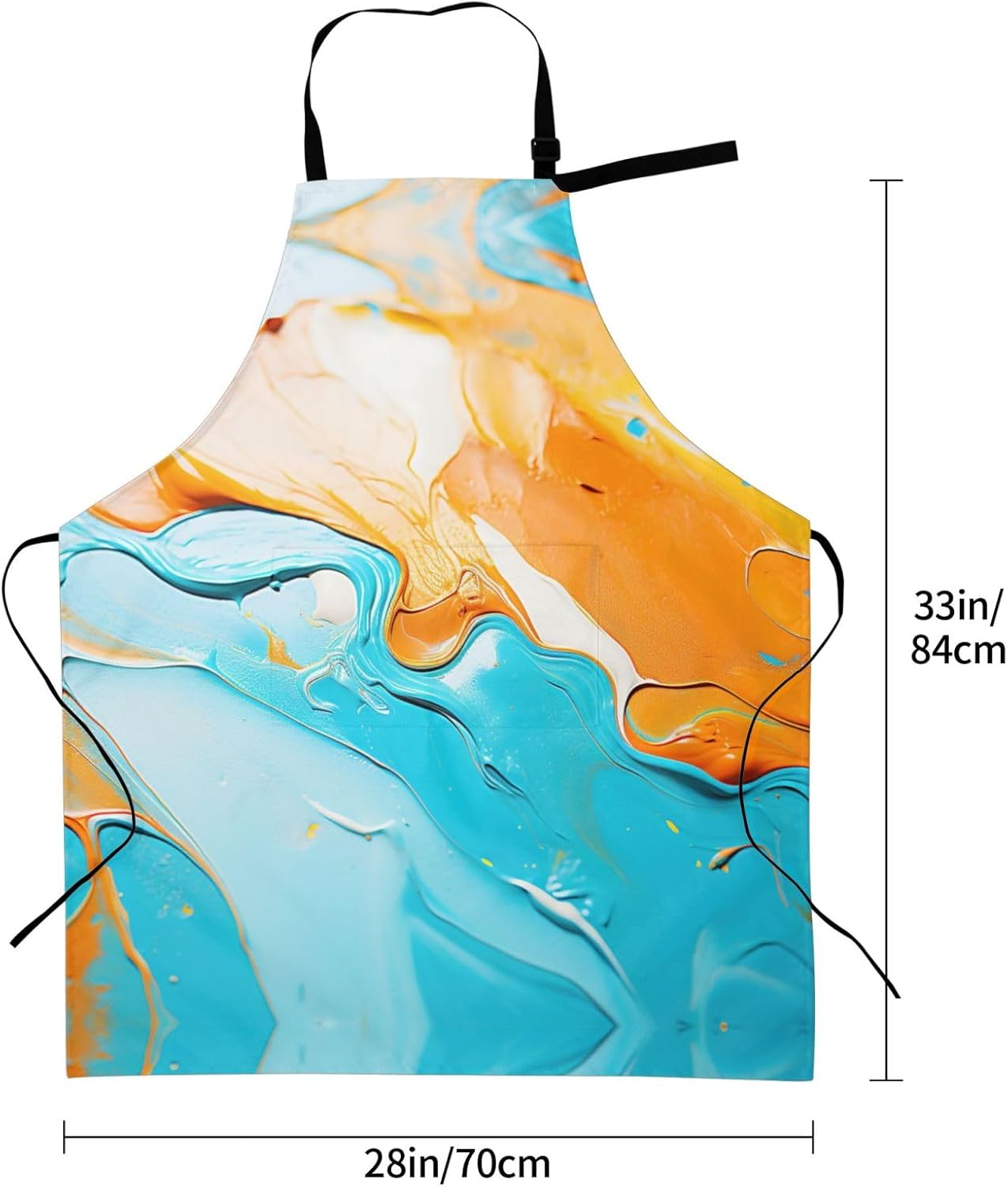 Pigment print Waterproof apron with pocket adjustable cooking apron fo