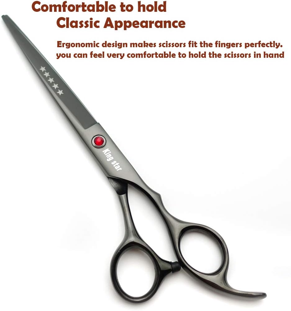 7.0in Titanium Professional dog Grooming Scissors set,Straight & Thinn