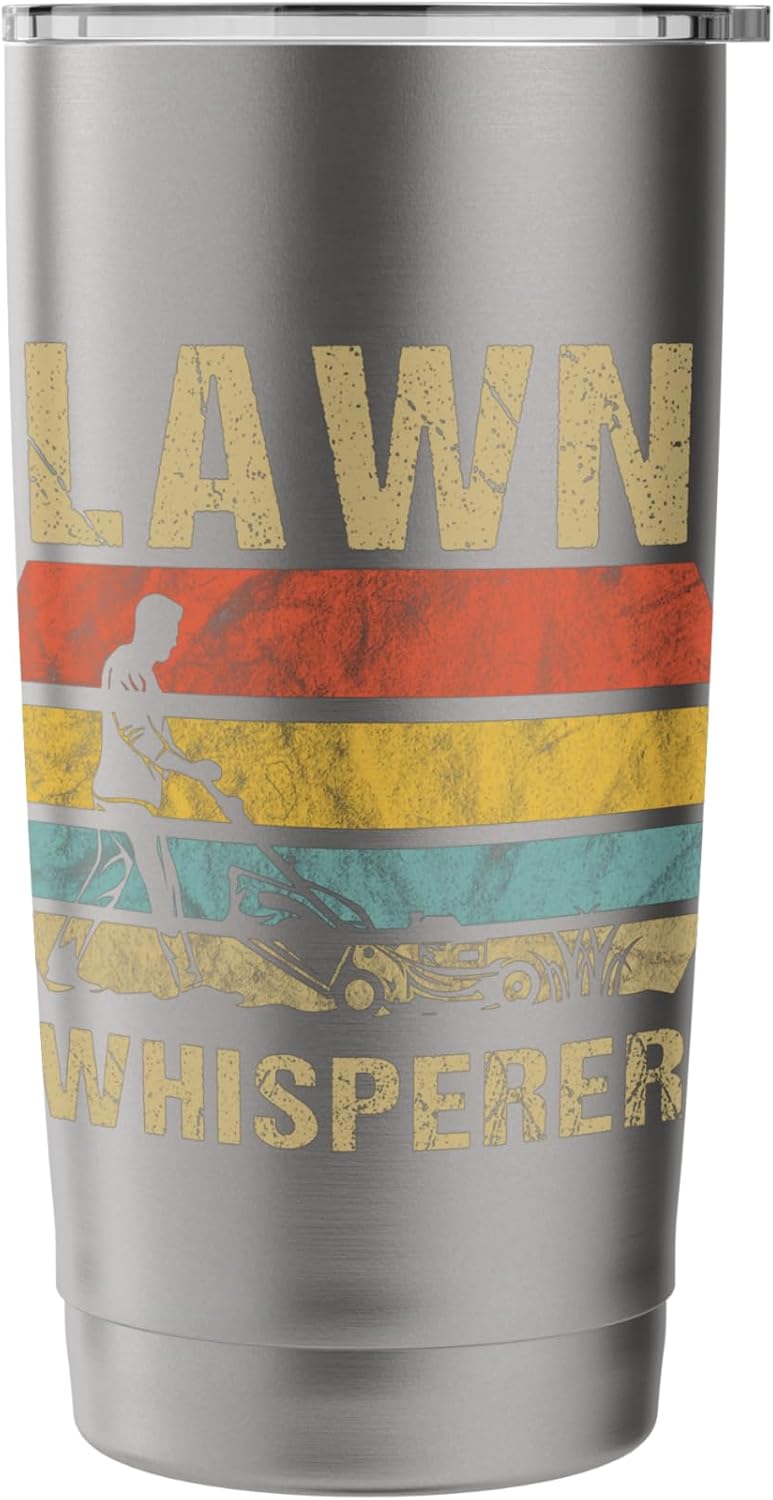 Lawn Whisperer Retro Landscaping Lawn Mowing Stainless Steel Insulated Tumbler
