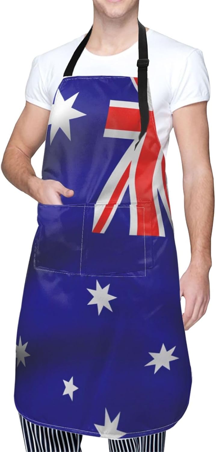 Australian flag print Waterproof chef's apron with pocket apron for ki