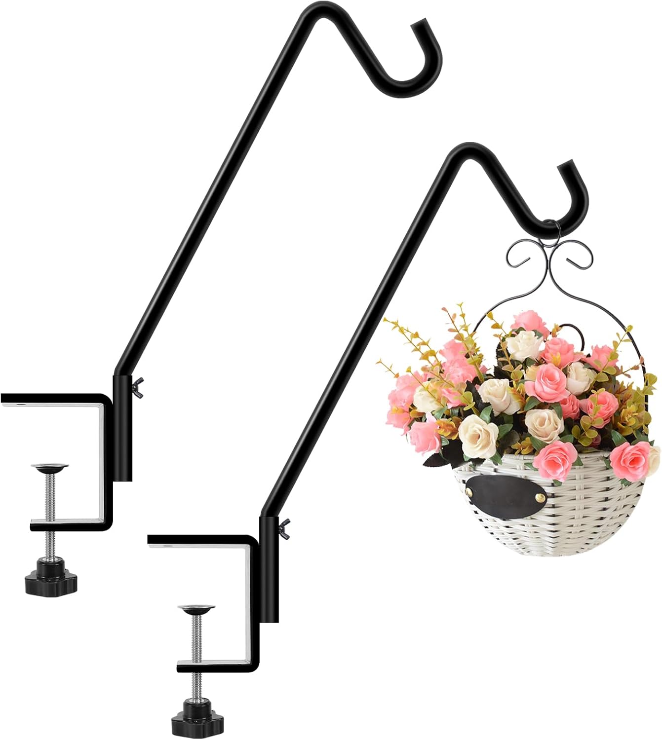 FEED GARDEN 2 Pack 14 Inch Deck Hook, Deck Bird Feeder Hanger, Applicable Deck Thickness 1 Inch-3 Inch