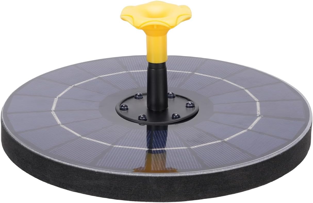 Bird Bath Fountains Solar Power for Outside with Color LED Lights 6 Nozzles 3 Rods for Garden Pond Pool