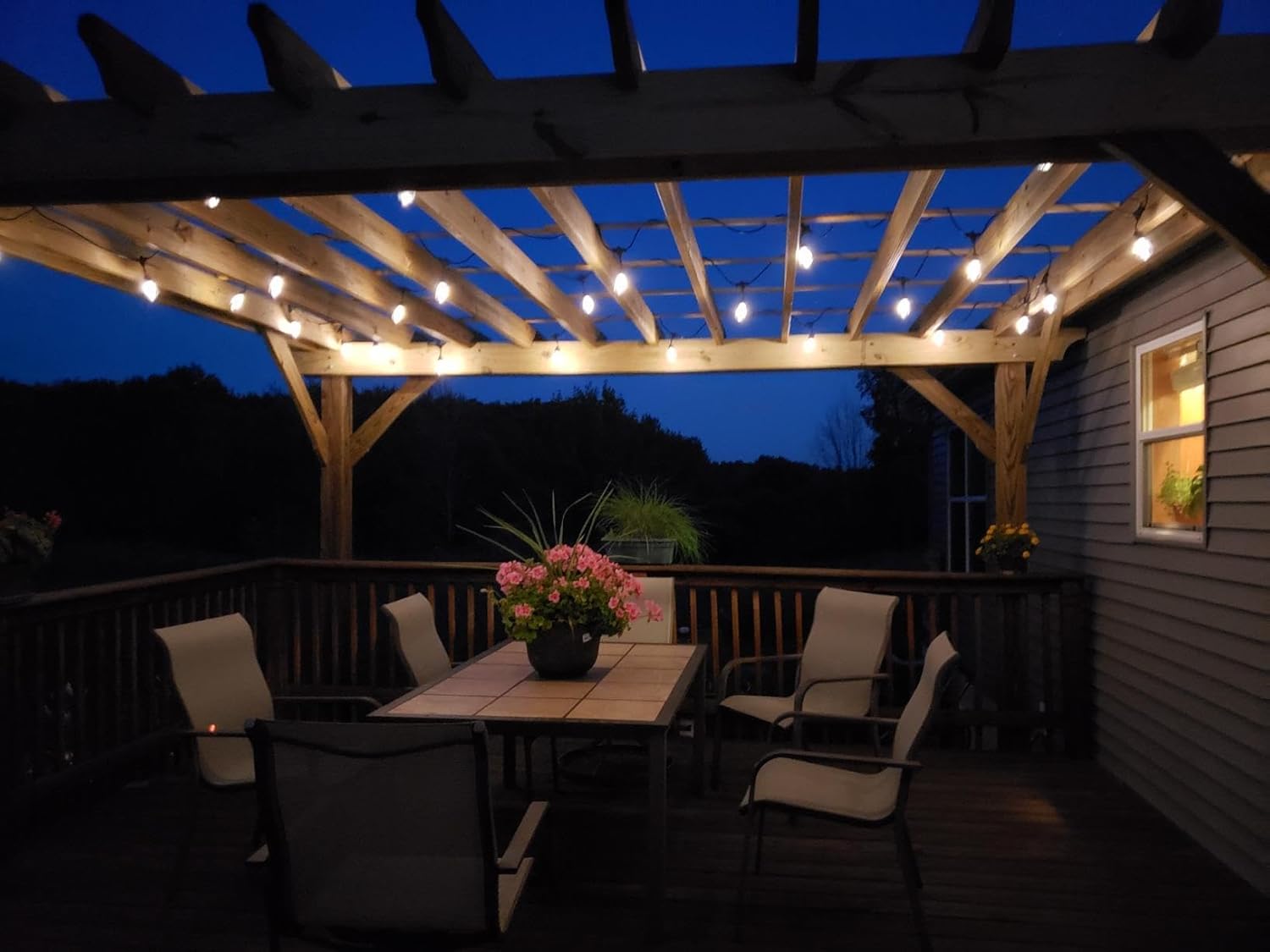 Brightech Ambience Pro Solar Powered Outdoor String Lights -27 ft Comm