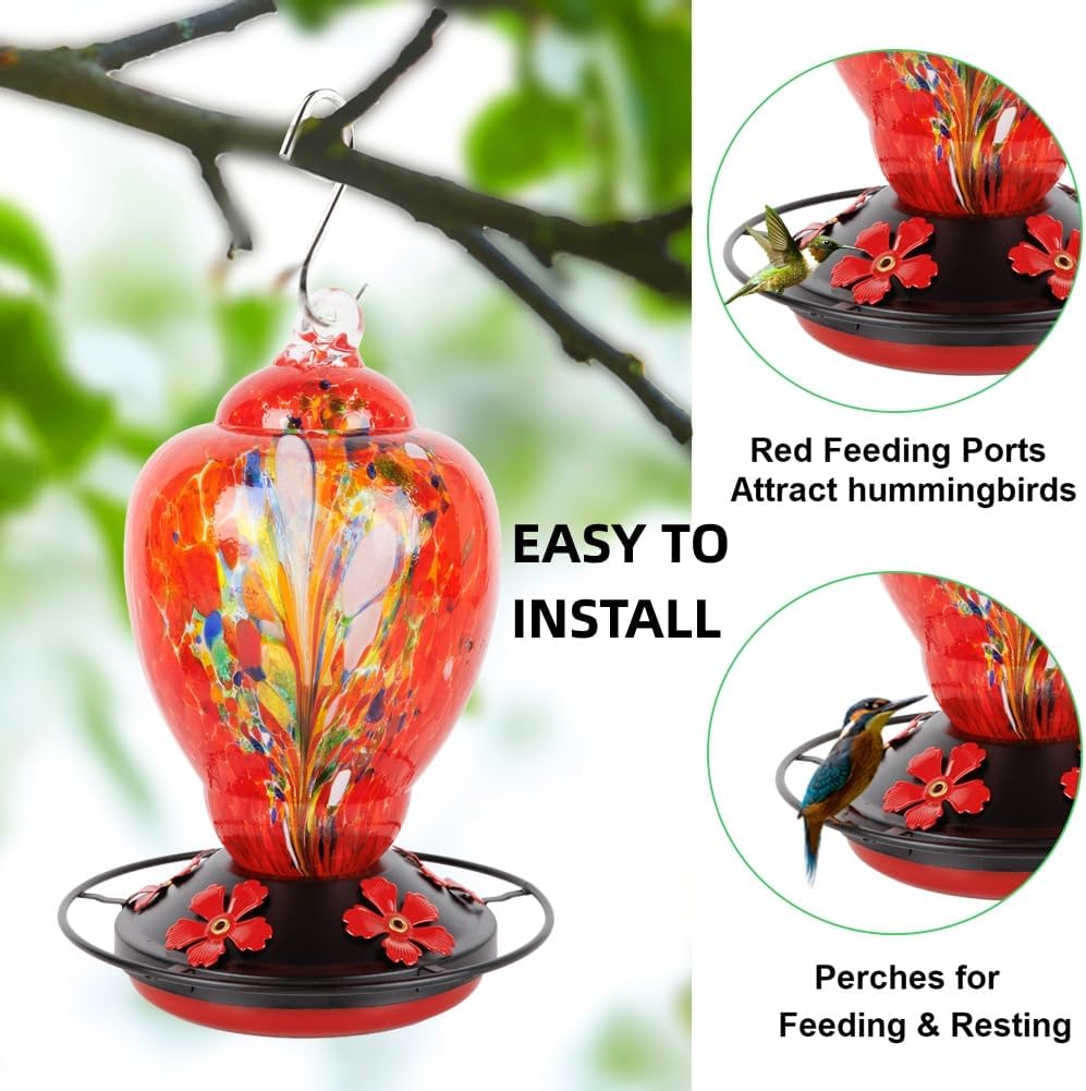 2 Pack Hummingbird Feeder Base Replacement Part Accessories Set - Includes 2 Pcs Bottom Base, Moat Hooks, Seal Rings, Brushes and Hanging Ropes (2, Black)