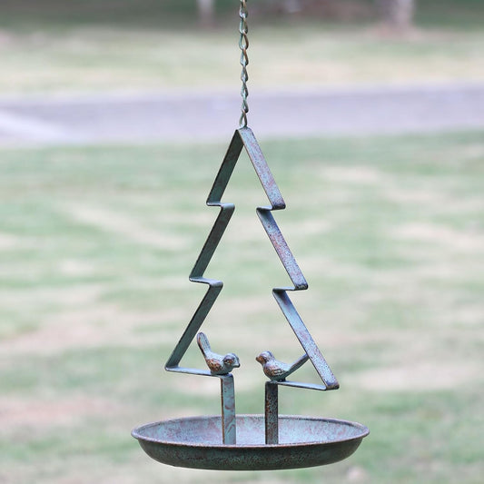 Christmas Tree Hanging Bird Feeders for Outdoors, Seed Tray for Metal 