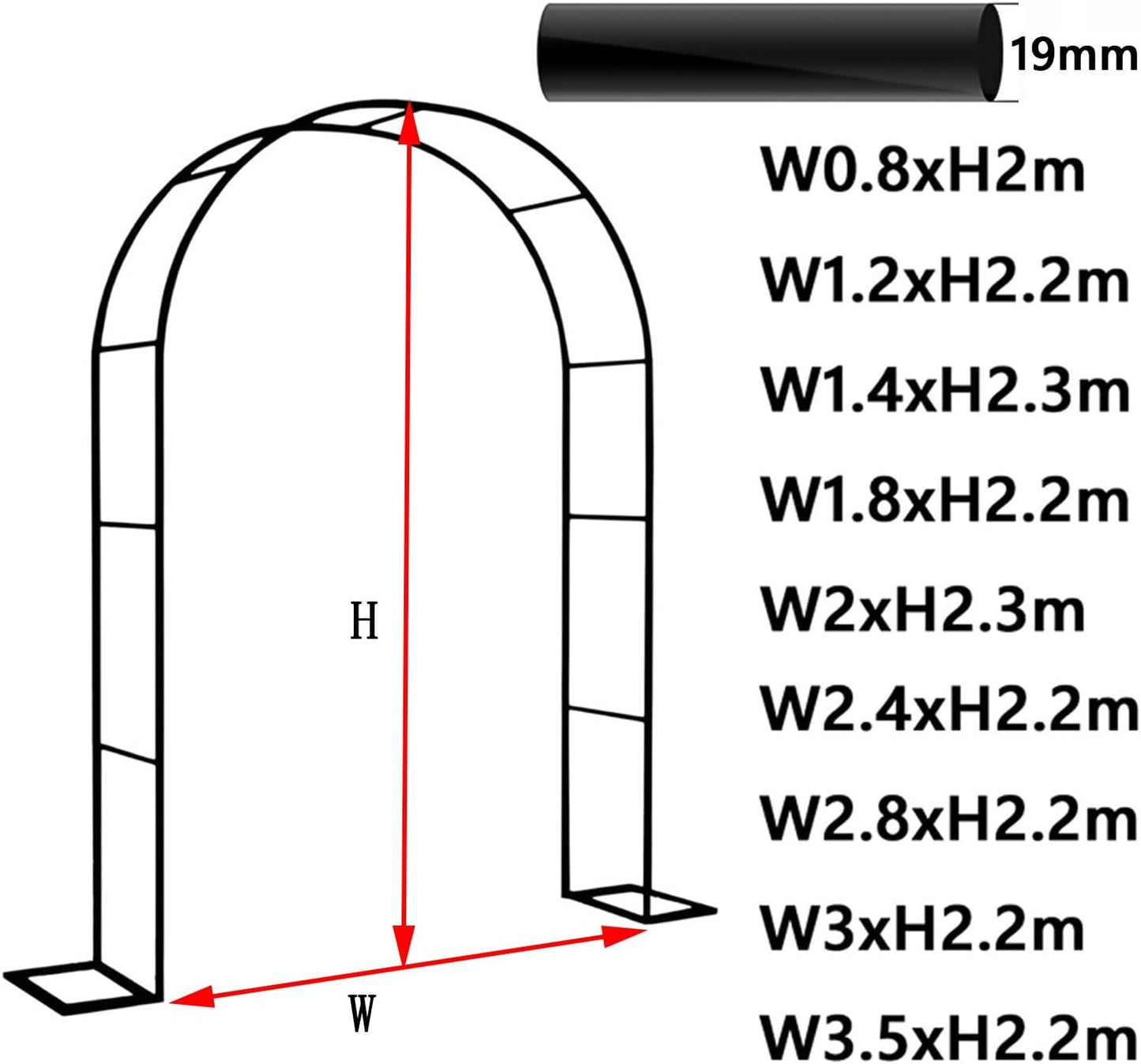 Durable Garden Arch Trellis for Climbing Plants, Iron Arbor for Outdoor Decor, Long-Lasting White Archway for Lawn & Backyard, 1.8x2.2m Garden Decoration