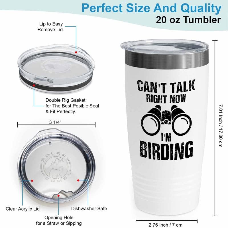 Bird Lover White Edition Viking Tumbler 20oz - Can't Talk Right Now - 