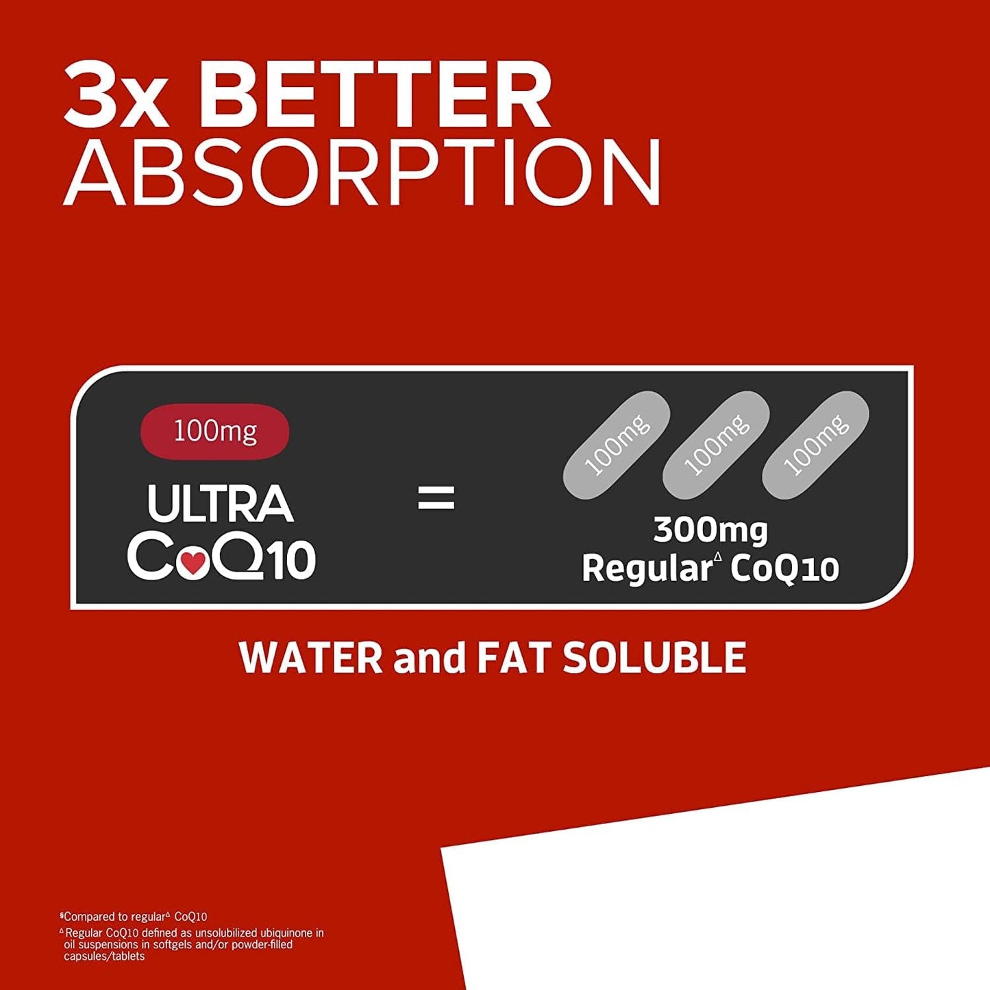 Qunol Ultra CoQ10 100mg, 3x Better Absorption, Patented Water and Fat 