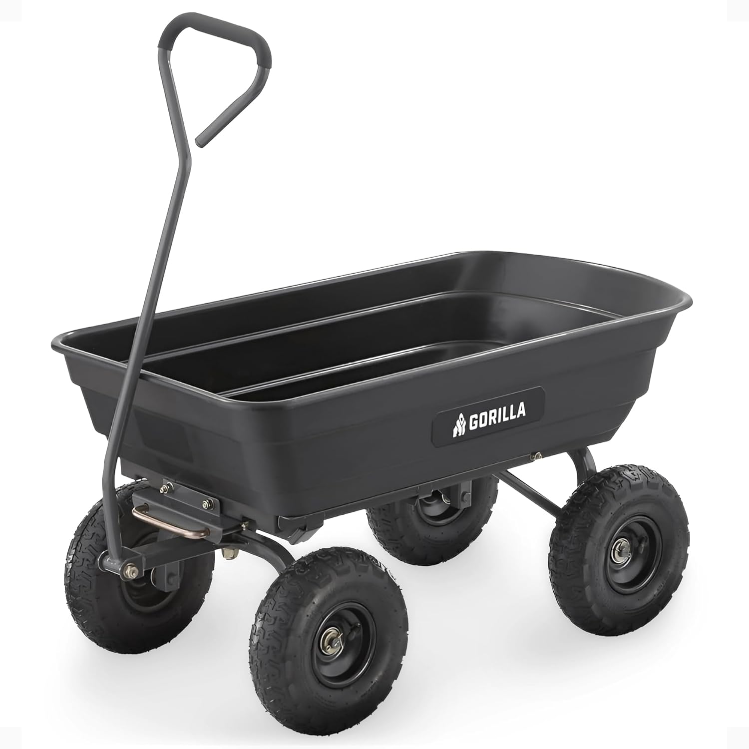 Gorilla Carts Poly Garden Dump Cart, 4 Cu Ft Tub, 600 lb Haul Capacity