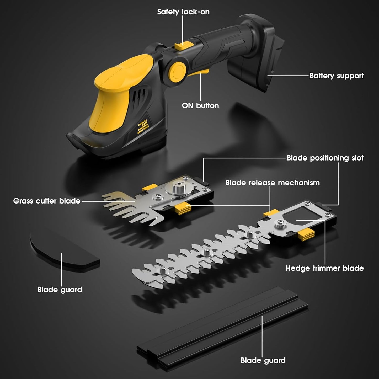 Hedge Trimmer Cordless for DEWALT 20V MAX Battery, 1200RPM Grass Trimm