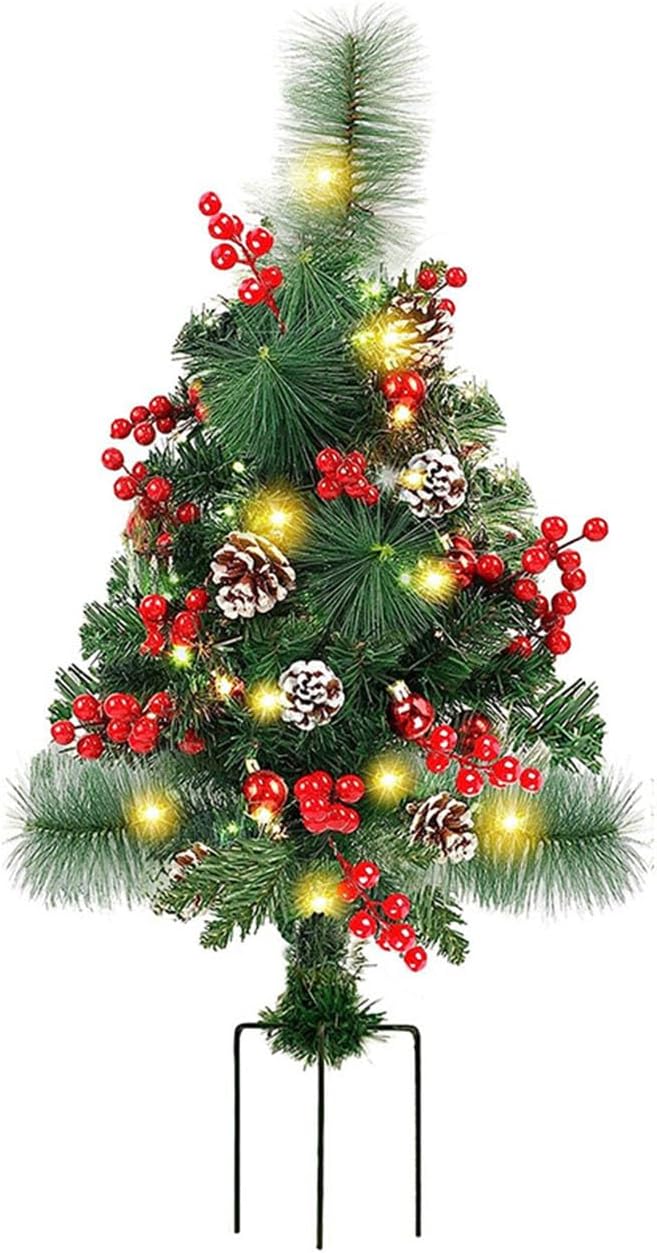 ZJchao Solar Xmas Tree Garden Stake Lights Outdoor Christmas Decoratio